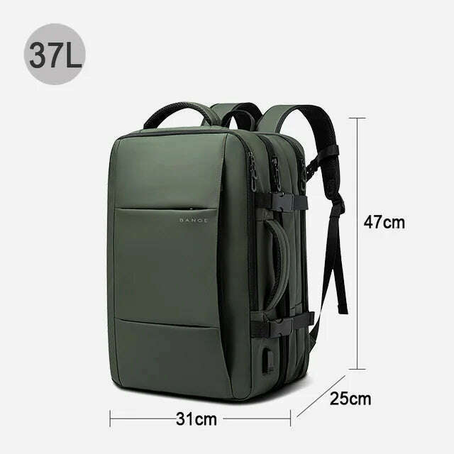 BANGE Travel Backpack Men Business Backpack School Expandable USB Bag Large Capacity 17.3 Laptop Waterproof Fashion Backpack - KIMLUD