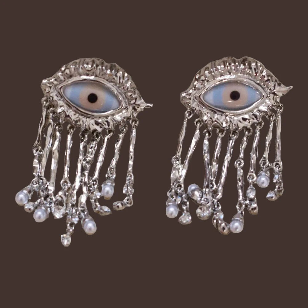 KIMLUD, Baroque Style Vintage Alloy Big Eyes Dangle Earrings For Women Jewelry New Arrival Fashion Exaggerated Lady Ears' Accessories, KIMLUD Womens Clothes