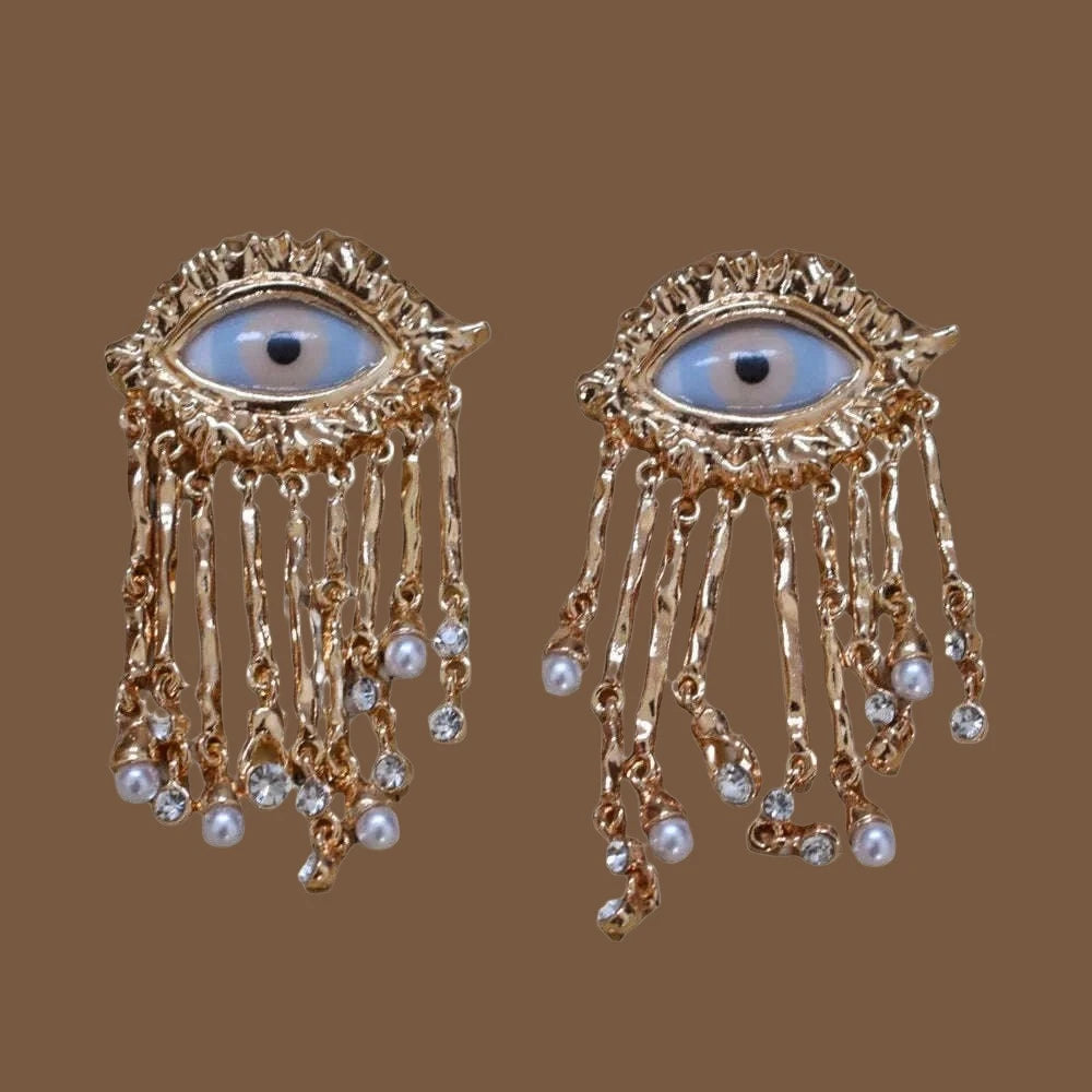 KIMLUD, Baroque Style Vintage Alloy Big Eyes Dangle Earrings For Women Jewelry New Arrival Fashion Exaggerated Lady Ears' Accessories, B, KIMLUD Womens Clothes