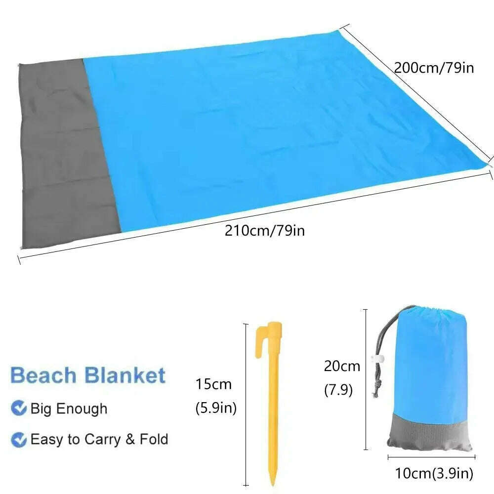 KIMLUD, Beach Blanket Sandproof 200 X 210cm Waterproof Beach Mat Lightweight Picnic Blanket for Travel Hiking Sports, KIMLUD Womens Clothes