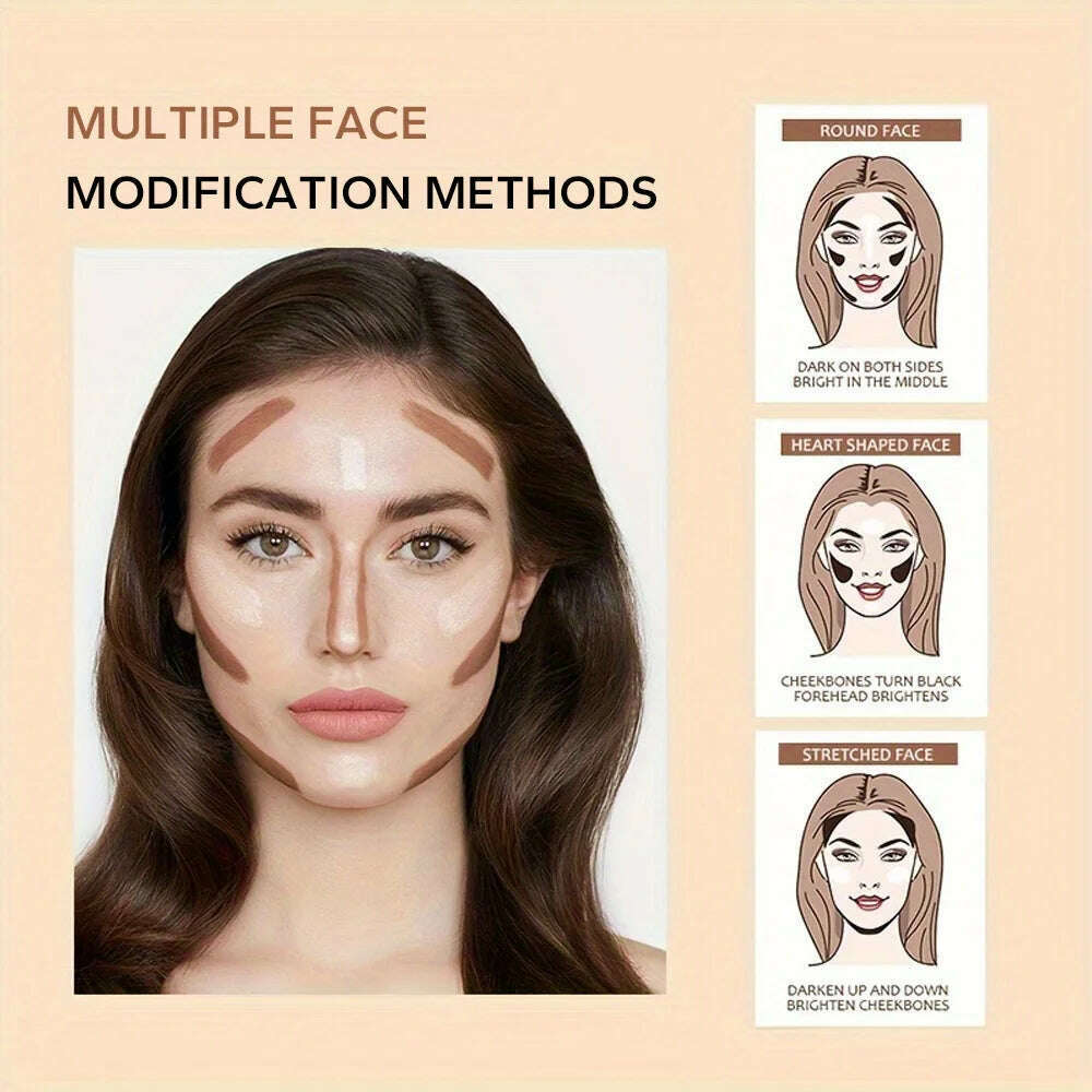 BEAUTY GLAZED Double Head Highlighter and Contour Long-lasting Waterproof Natural Facial Nose Shadow Contour Face stick - KIMLUD