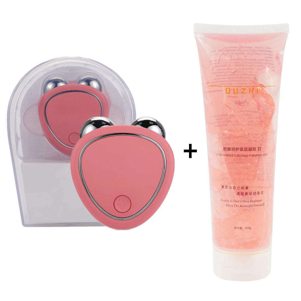 Beauty Massager Cold Gel Microcurrent Face Lifter Anti-Wrinkle Roller Skin Tightening Rejuvenation Facial Care Product Slimming - KIMLUD