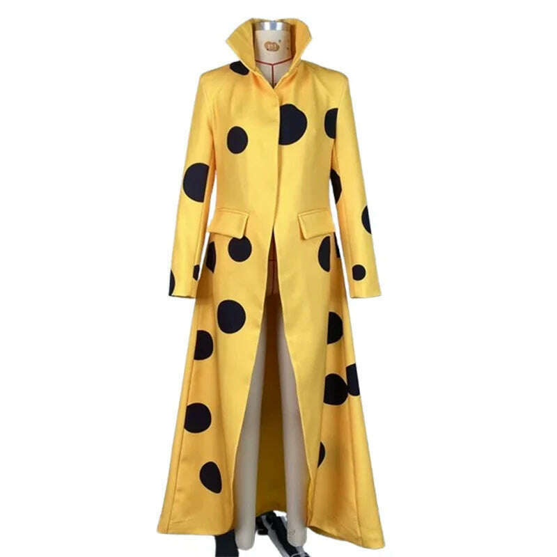 KIMLUD, Beautyblue Polka-Dot Woolen Coat Women's Long Jacket 2025 New Split-Joint Long Sleeves Lapel Elegant Yellow Outerwears Female, KIMLUD Womens Clothes