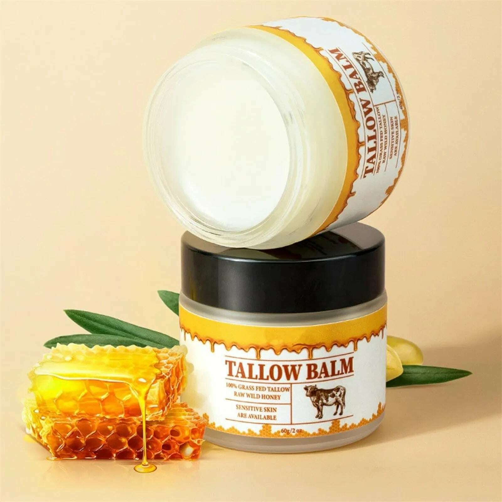 KIMLUD, Beef Tallow Paste For Skin Care 60g Beef Neck Balm Grass Fed Tallow Wild Honey Face And Body Whipped Moisturizer For All Skin, KIMLUD Womens Clothes