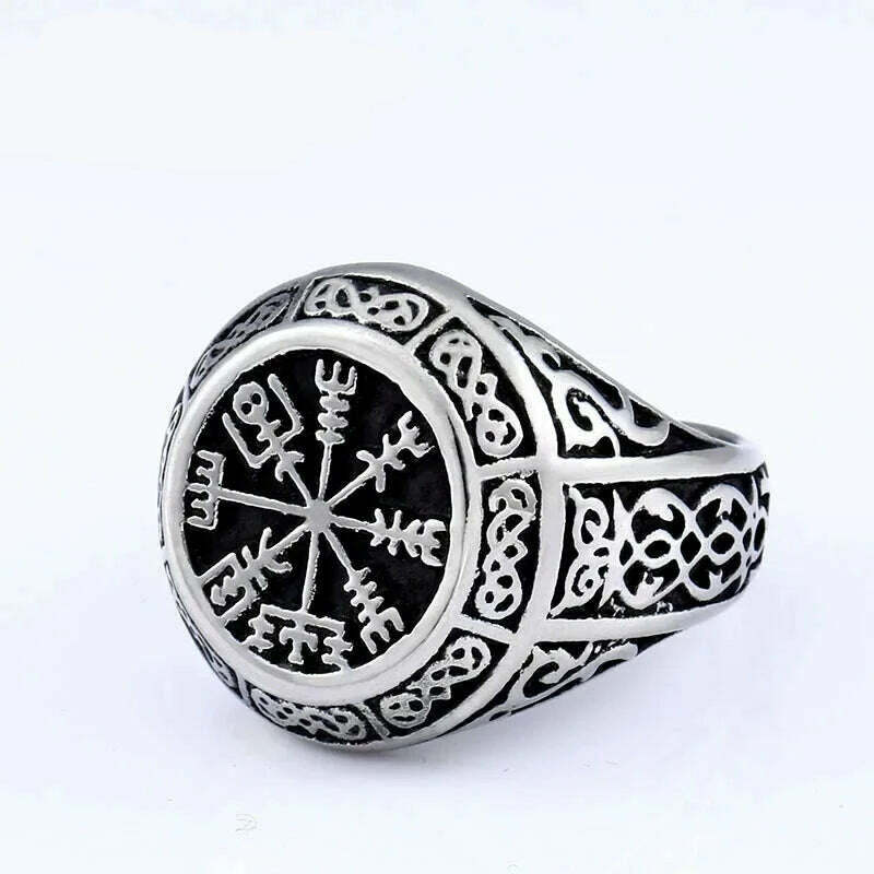 KIMLUD, Beier 316L Stainless steel nose viking men ring Dragon Animal Pagan Odin Amulet Vegvisir scandinavian fashion jewelry BR8-622, BR8-657 / 7, KIMLUD Womens Clothes