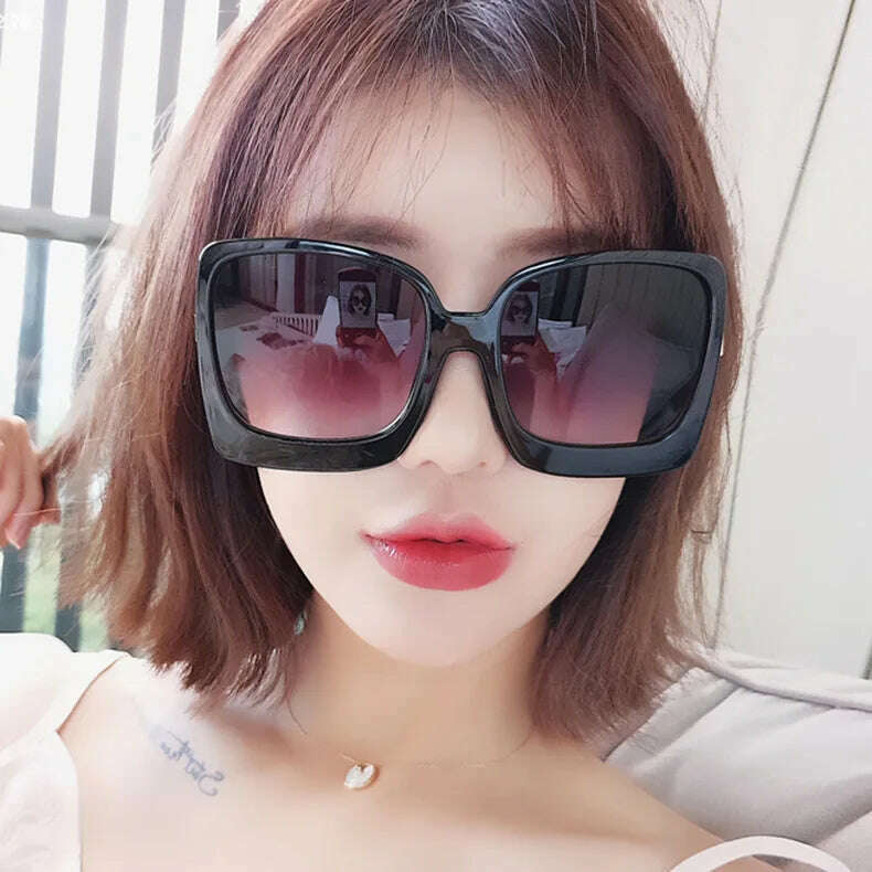 KIMLUD, Big Frame Fashion Oversized Sunglasses Women Brand Designer Plastic Female Gradient Sun Glasses gafas de sol mujer UV400, KIMLUD Womens Clothes