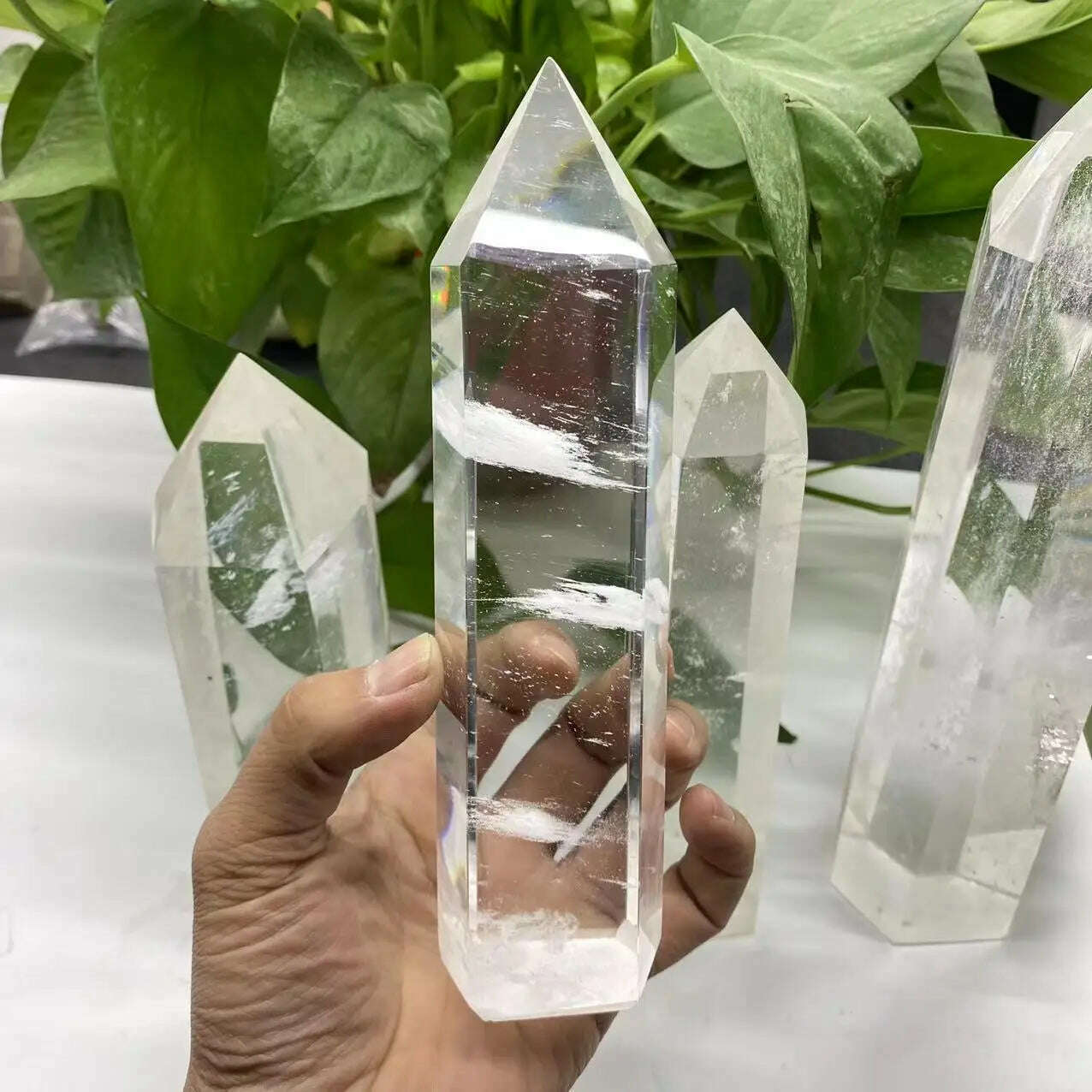 Big size Clear Melting Stone Quartz Obelisk Crystal Wand Point Healing Fengshui for home decoration quartz point healing crystal - KIMLUD