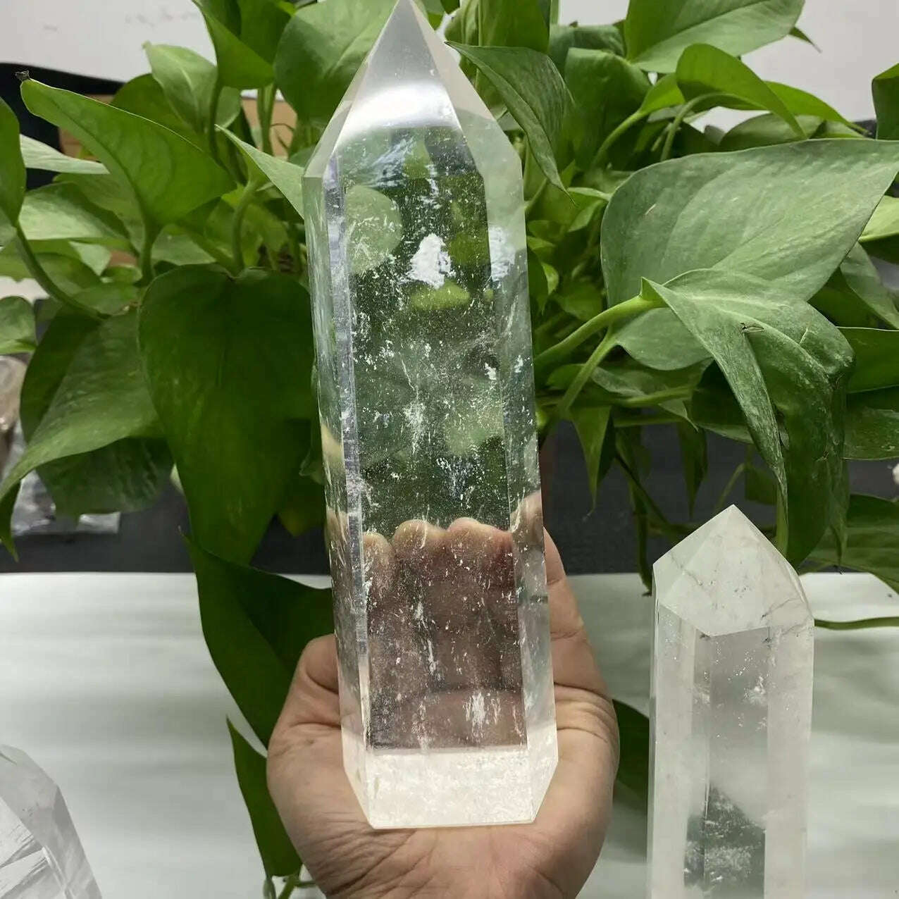 Big size Clear Melting Stone Quartz Obelisk Crystal Wand Point Healing Fengshui for home decoration quartz point healing crystal - KIMLUD