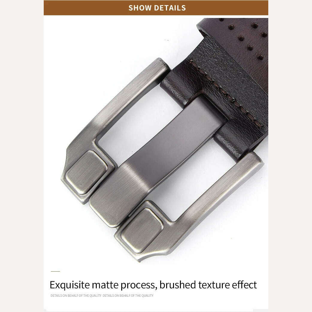 BISONDENIM Men Belt Male High Quality Leather Belt Men Male Genuine Leather Strap Luxury Pin Buckle Fancy Vintage Jeans N71018 - KIMLUD