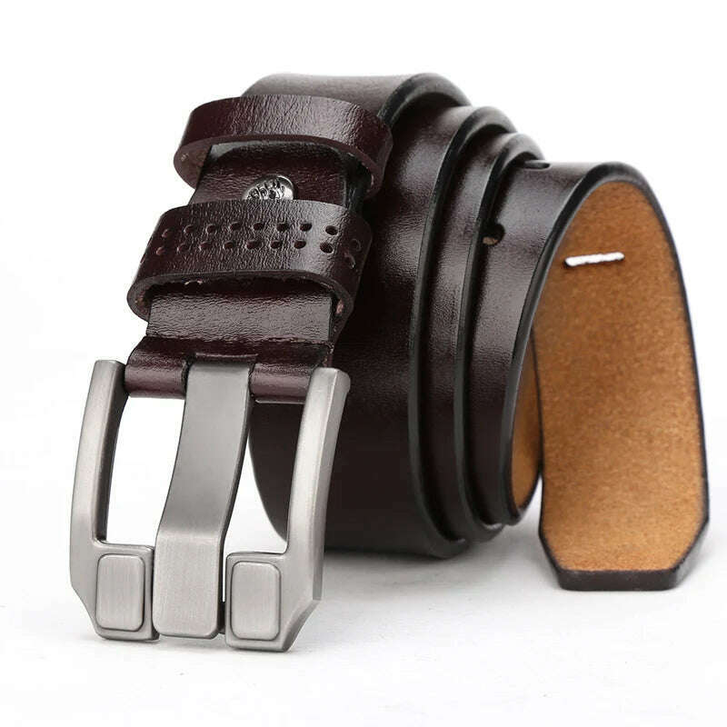 BISONDENIM Men Belt Male High Quality Leather Belt Men Male Genuine Leather Strap Luxury Pin Buckle Fancy Vintage Jeans N71018 - KIMLUD