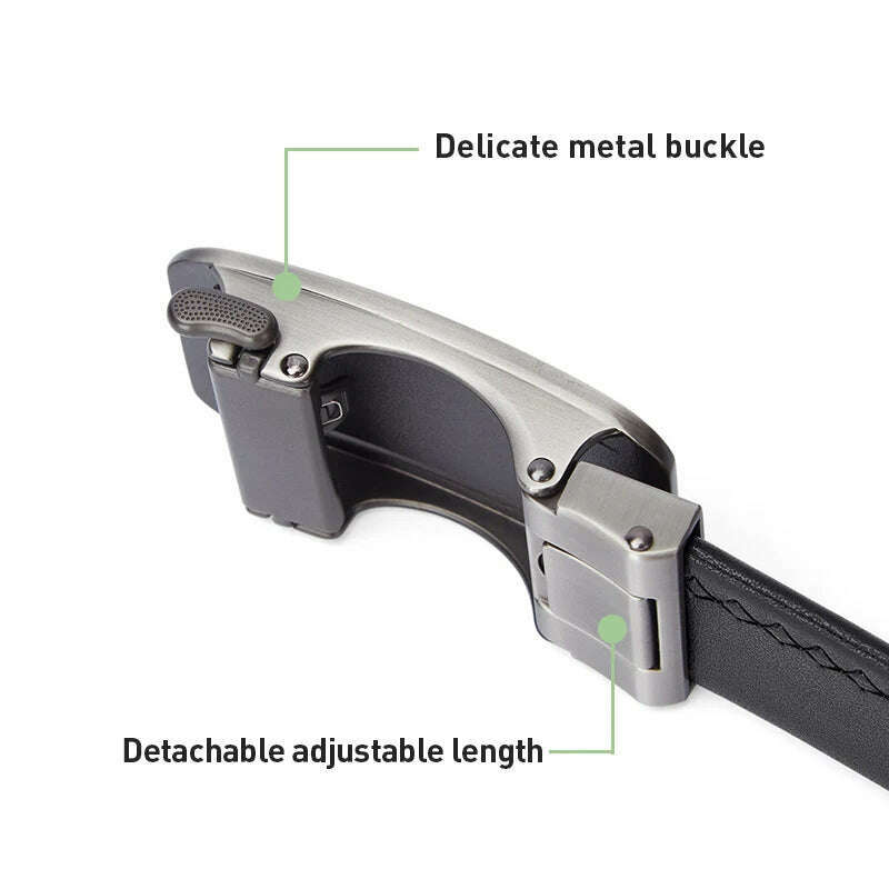 KIMLUD, BISONDENIM Mens Business Style Belt Black Strap Male Waistband Automatic Buckle Belts For Men Top Quality Girdle Belts For Jeans, KIMLUD Womens Clothes