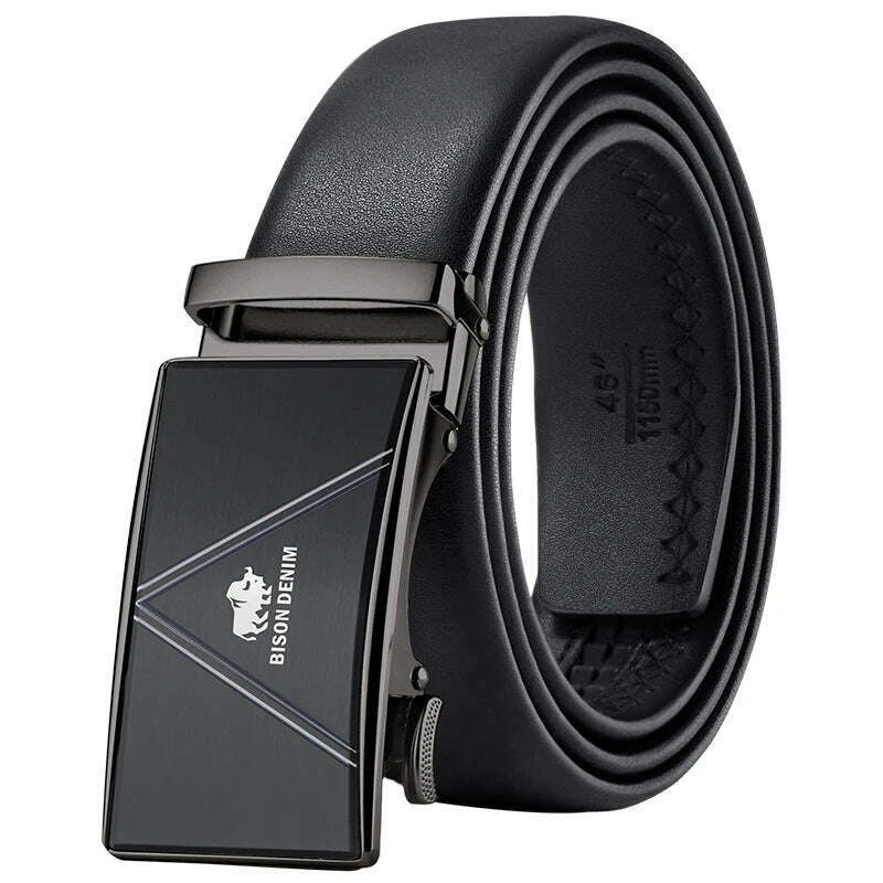 KIMLUD, BISONDENIM New Male Automatic Buckle Belts For Men Authentic Girdle Trend Men's Belts Ceinture Fashion Designer Women Jean Belt, KIMLUD Womens Clothes