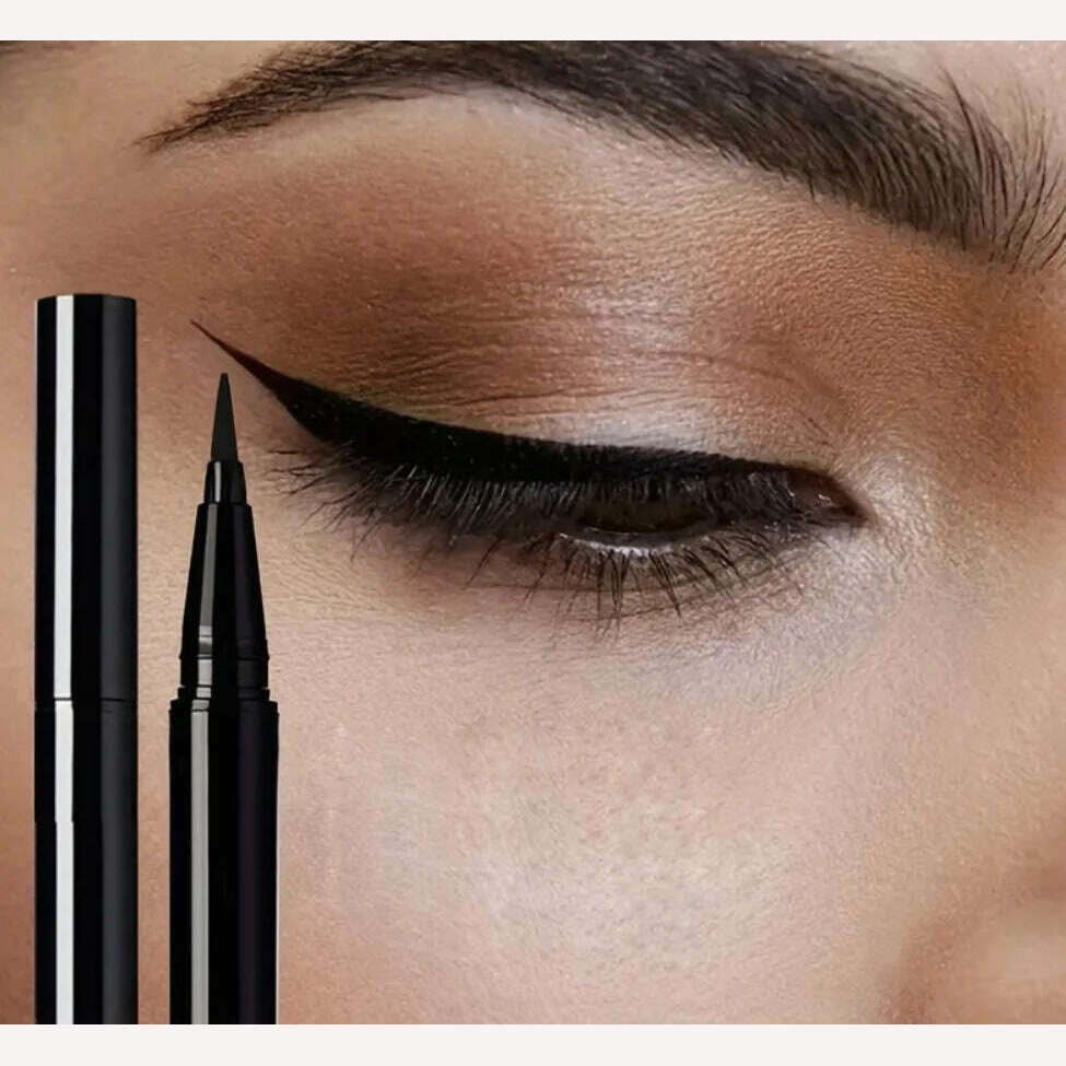 KIMLUD, Black eyeliner with thin tip, non-smudged liquid eyeliner, long-lasting makeup and color that does not fade easily for beginners, BLACK, KIMLUD Womens Clothes