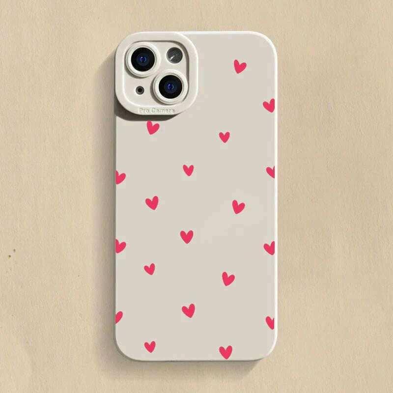 KIMLUD, Black Love Heart Phone Case For iPhone 16 14 15 13 12 11 Pro Max X XR XS 7 8 15 16 Plus SE 2020 Shockproof Silicone Soft Cover, 2 / For iPhone 16Pro Max, KIMLUD APPAREL - Womens Clothes