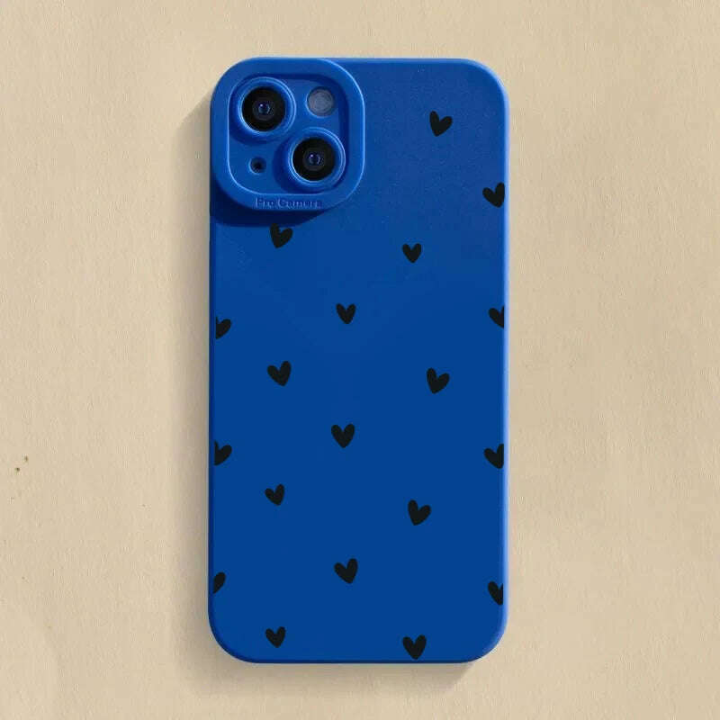 KIMLUD, Black Love Heart Phone Case For iPhone 16 14 15 13 12 11 Pro Max X XR XS 7 8 15 16 Plus SE 2020 Shockproof Silicone Soft Cover, 6 / For iPhone 12Pro Max, KIMLUD APPAREL - Womens Clothes