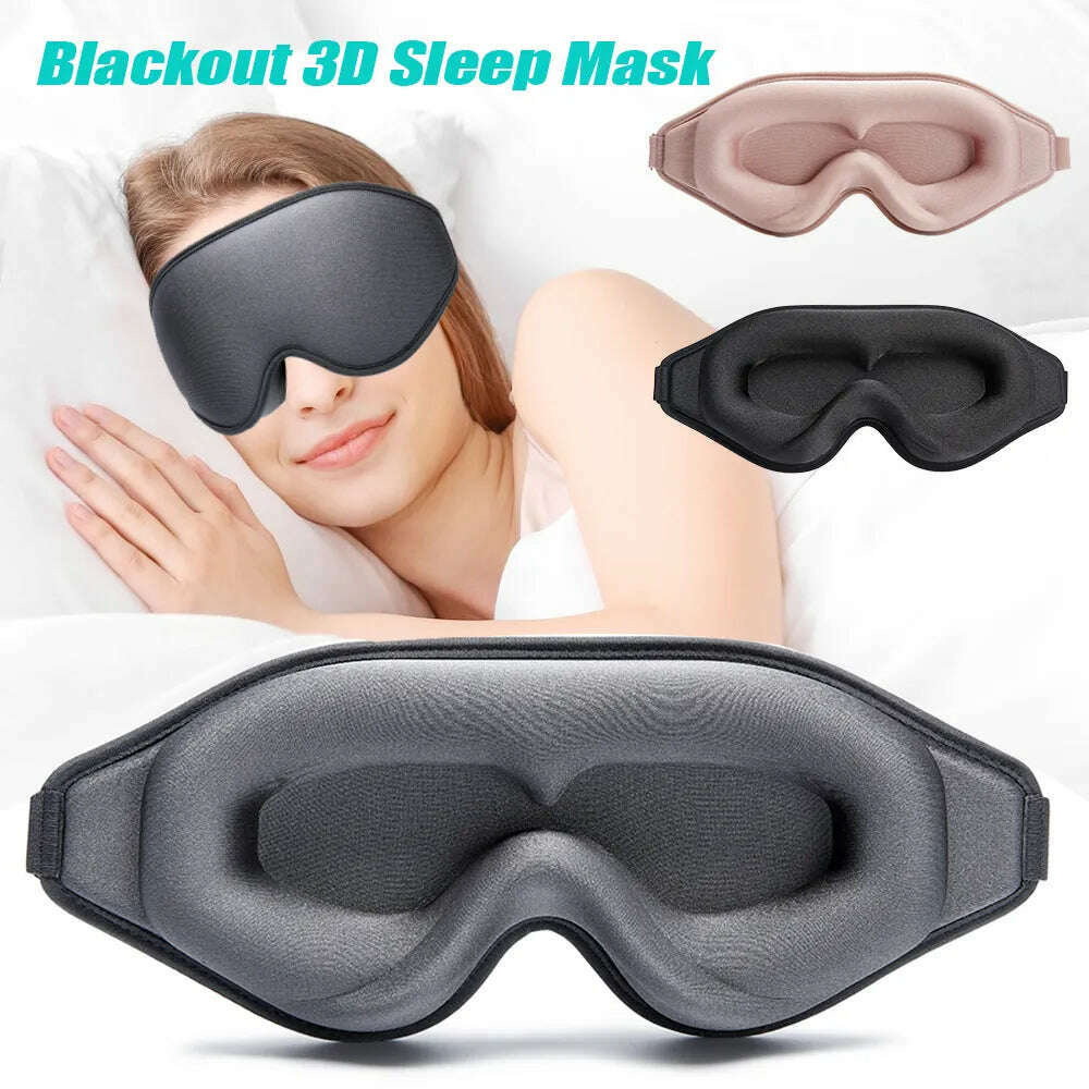 Blackout 3D Sleep Mask Memory Foam Eye Shade Breathable Eye Patch Travel Smooth Slaapmasker Relax Sleeping Aid Women Men - KIMLUD