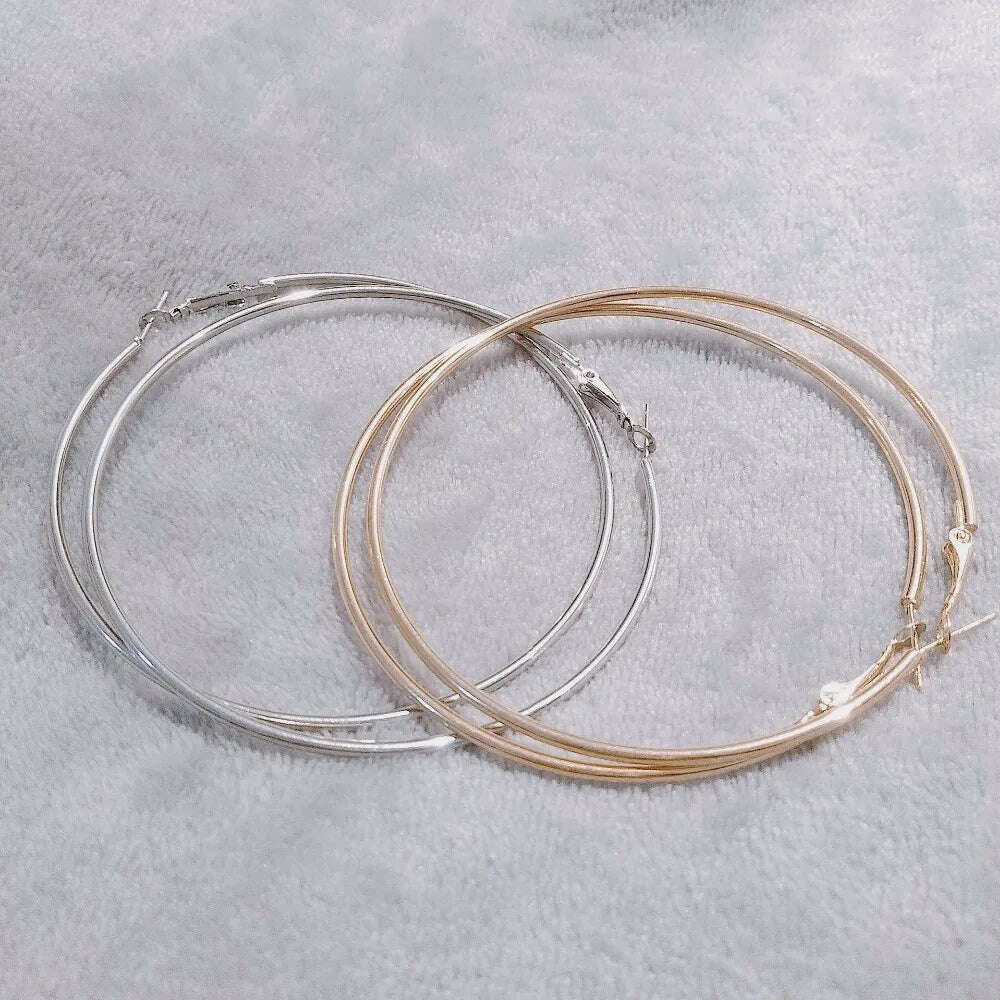 KIMLUD, BLIJERY Trendy Large Hoop Earrings Big Smooth Circle Earrings Basketball Brincos Celebrity Brand Loop Earrings for Women Jewelry, KIMLUD Womens Clothes