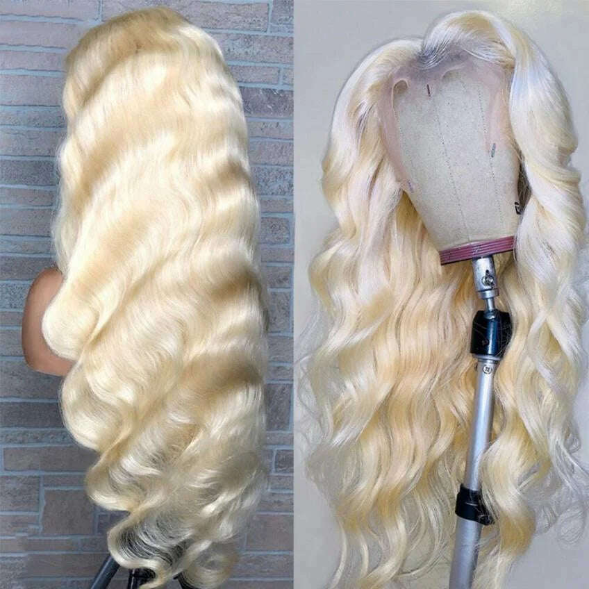 KIMLUD, Blonde Body Wave Lace Front Wig HD Transparent Lace 13x4 13x6 Human Hair 613 Glueless Pre Plucked Full Frontal Wigs For Women, KIMLUD Womens Clothes