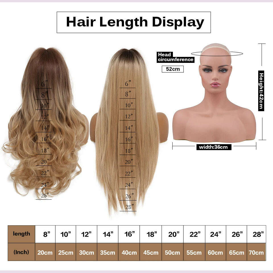 Blonde Golden Synthetic Wigs Long Straight Hair Natural Wig for Women Middle Part Wigs Cosplay Party Heat Resistant Fake Hair - KIMLUD