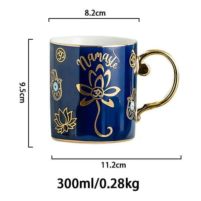 KIMLUD, Blue Eye Coffee Cup Devil's Eye Turkish Ceramic Mug Home Breakfast Milk Novelty Cup Water Cup Afternoon Tea Cup Couples Gifts, KIMLUD Womens Clothes
