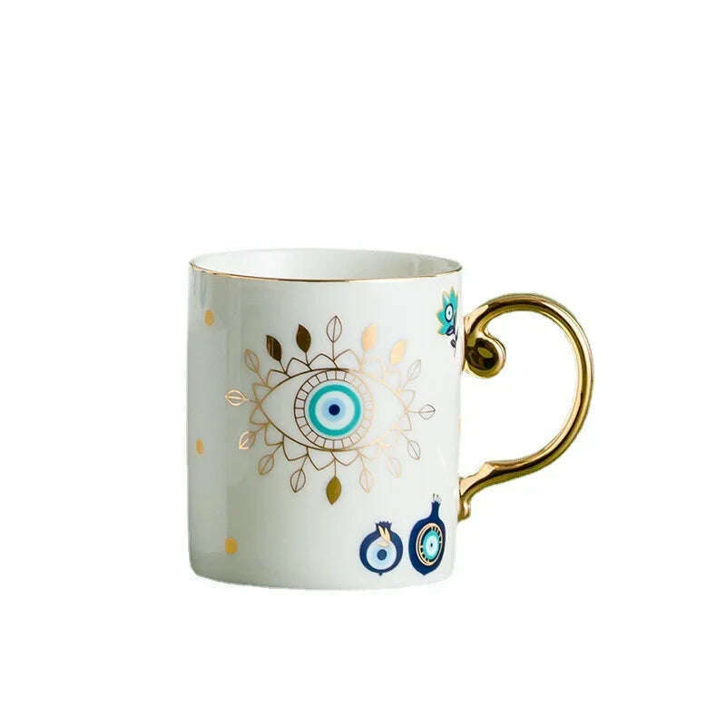 KIMLUD, Blue Eye Coffee Cup Devil's Eye Turkish Ceramic Mug Home Breakfast Milk Novelty Cup Water Cup Afternoon Tea Cup Couples Gifts, KIMLUD Womens Clothes