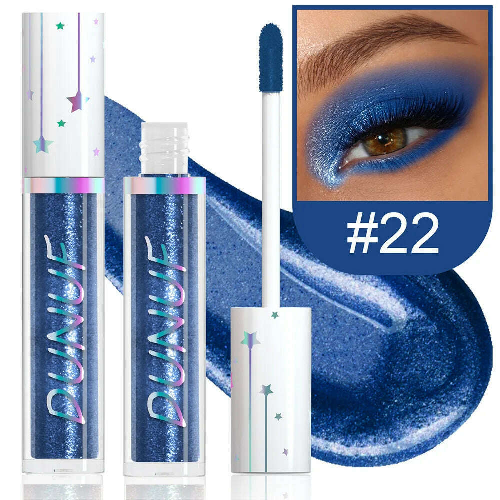 KIMLUD, Blue Glitter Pearlescent Eyeshadow Stick Waterproof Shiny Highlighter Cosmetic Matte Metallic Liquid Eye Shadow Makeup 24 Colors, 22, KIMLUD APPAREL - Womens Clothes