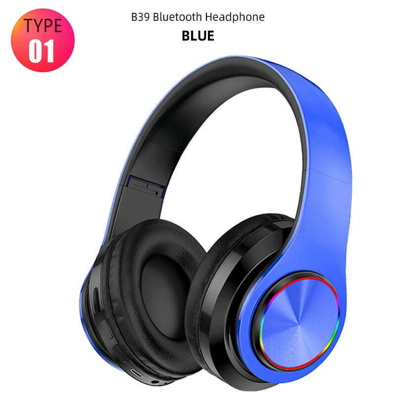 Bluetooth Headset Wireless Headphones Foldable HiFi Stereo Earphone With Mic Support SD Card For Xiaomi 10 9 Huawei P30 Phone - KIMLUD