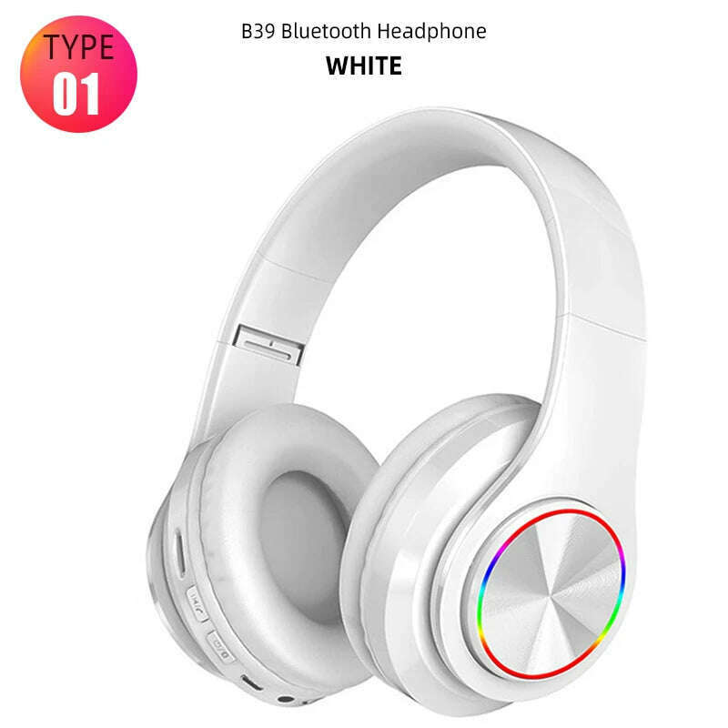 Bluetooth Headset Wireless Headphones Foldable HiFi Stereo Earphone With Mic Support SD Card For Xiaomi 10 9 Huawei P30 Phone - KIMLUD