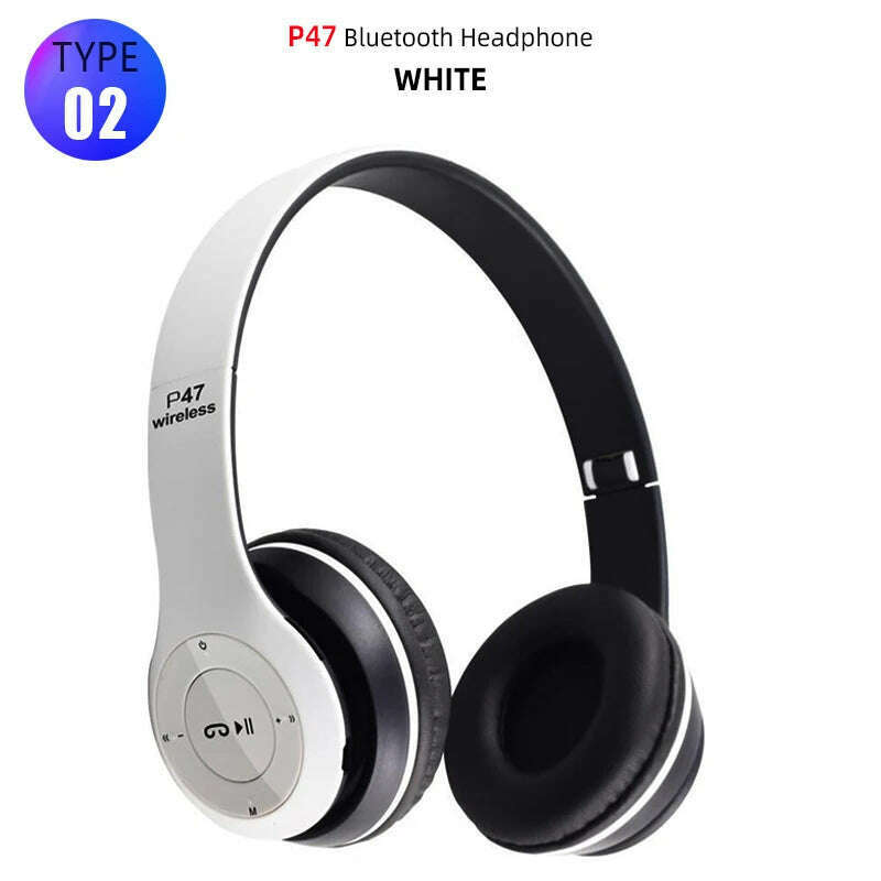 Bluetooth Headset Wireless Headphones Foldable HiFi Stereo Earphone With Mic Support SD Card For Xiaomi 10 9 Huawei P30 Phone - KIMLUD