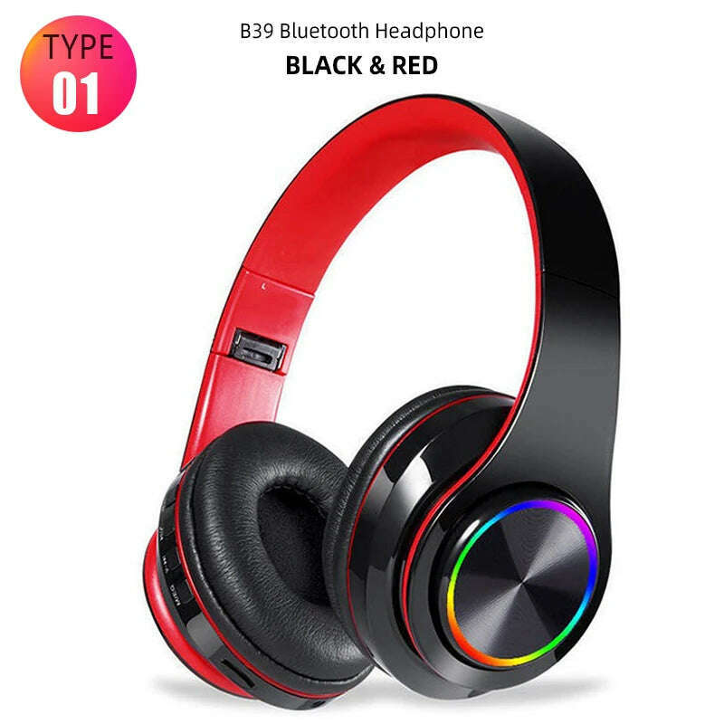 Bluetooth Headset Wireless Headphones Foldable HiFi Stereo Earphone With Mic Support SD Card For Xiaomi 10 9 Huawei P30 Phone - KIMLUD