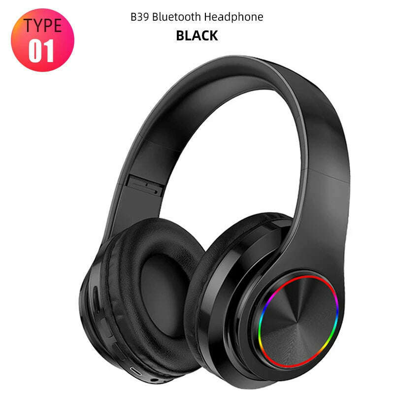 Bluetooth Headset Wireless Headphones Foldable HiFi Stereo Earphone With Mic Support SD Card For Xiaomi 10 9 Huawei P30 Phone - KIMLUD