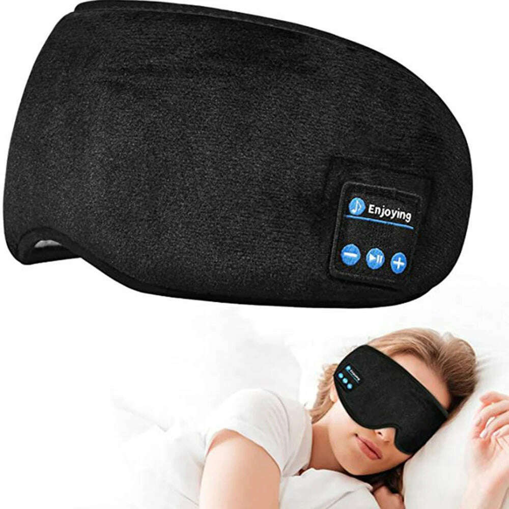 KIMLUD, Bluetooth Sleeping Headphones Eye Mask Sleep Headphones Bluetooth Headband Soft Elastic Comfortable Wireless Music Earphones, black, KIMLUD Womens Clothes