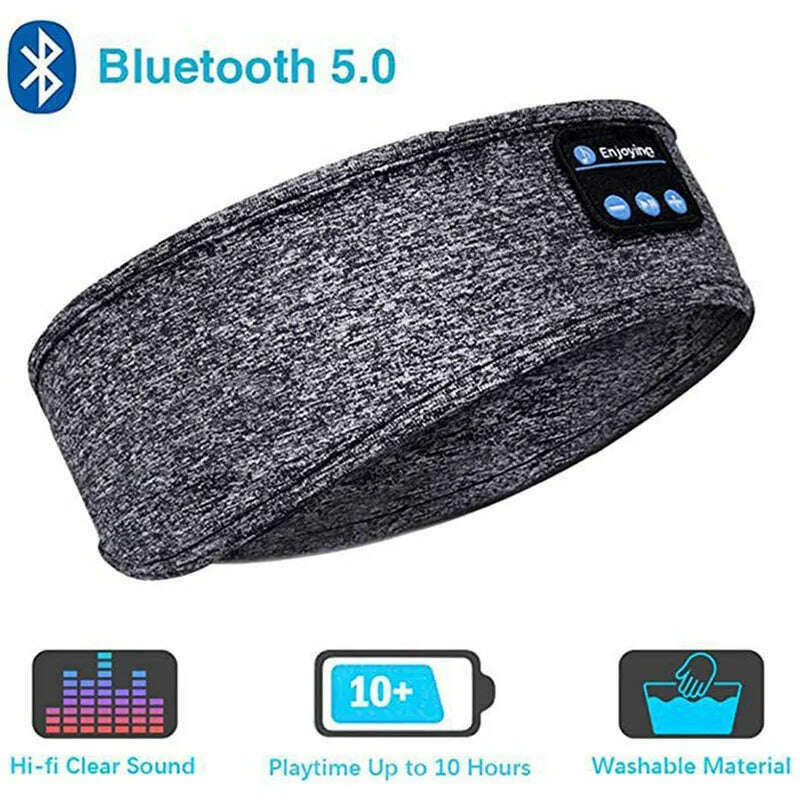 Bluetooth Wireless Headphones Sleep Eye Mask Headset Soft Elastic Comfortable Sports Headband Bluetooth Music Earphone - KIMLUD