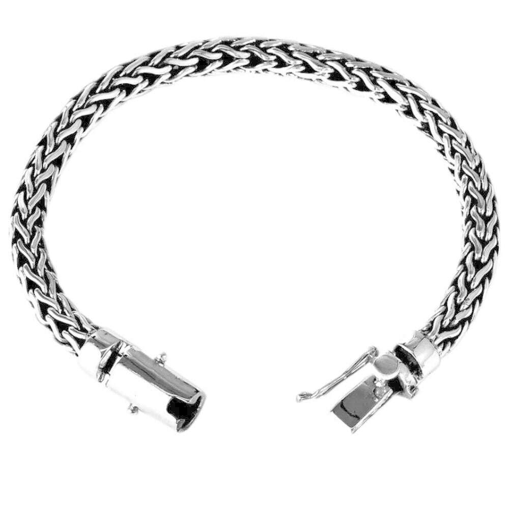 BOCAI New Pure S925 Sterling Silver Vintage Hand-Woven Twist Trendy Couple Personality Man Bracelet - KIMLUD