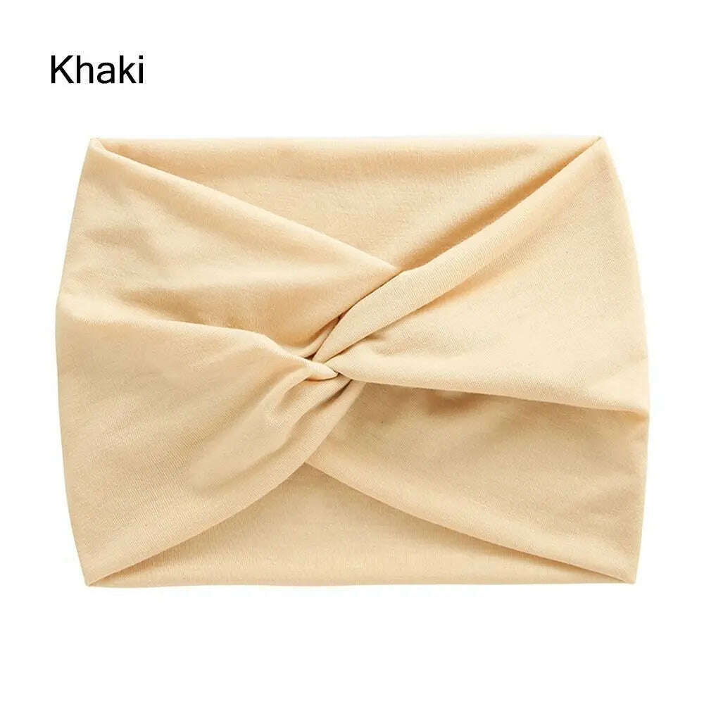 Boho Twisted Extra Large Thick Wide Headbands Turban Head Wraps for Women Workout Headband Yoga Hair Bands Fashion 2024 - KIMLUD