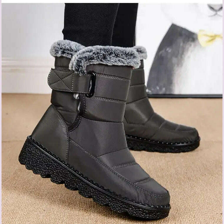 KIMLUD, Boots Woman Snow Fashion Woman Shoes Platform Shoes Women New Mid Women's High Boots 2025 Trend Botas Mujer Winter Boots Women, KIMLUD Womens Clothes