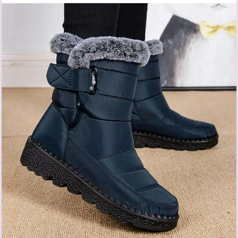 KIMLUD, Boots Woman Snow Fashion Woman Shoes Platform Shoes Women New Mid Women's High Boots 2025 Trend Botas Mujer Winter Boots Women, KIMLUD Womens Clothes