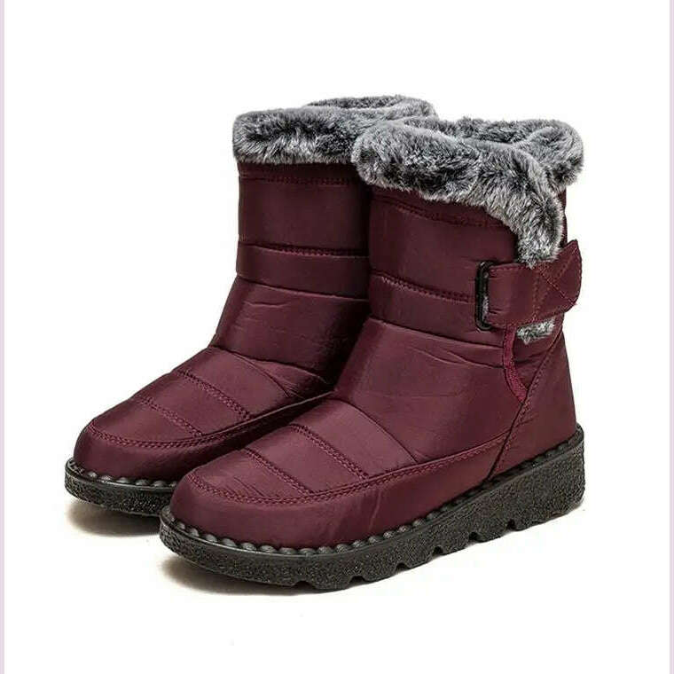 KIMLUD, Boots Woman Snow Fashion Woman Shoes Platform Shoes Women New Mid Women's High Boots 2025 Trend Botas Mujer Winter Boots Women, KIMLUD Womens Clothes