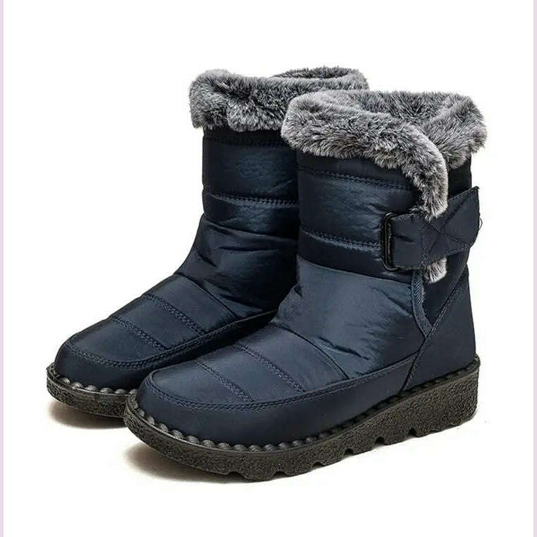 KIMLUD, Boots Woman Snow Fashion Woman Shoes Platform Shoes Women New Mid Women's High Boots 2025 Trend Botas Mujer Winter Boots Women, KIMLUD Womens Clothes