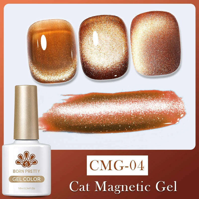 KIMLUD, BORN PRETTY Super Shine Cat Magnetic Gel Nail Polish Sparking Shiny Varnish UV Gel For Nail Art Design Magnetic Manicure, Amber CMG04, KIMLUD Womens Clothes