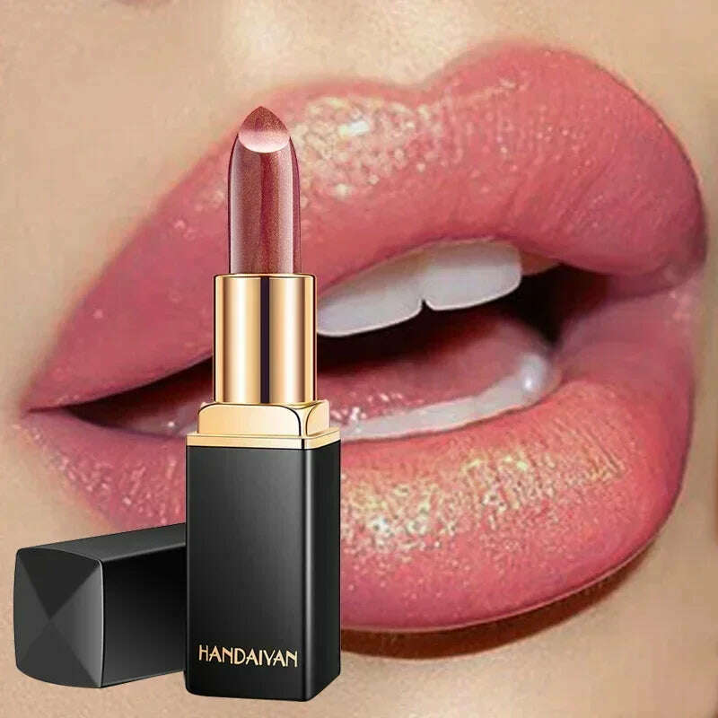 KIMLUD, Brand Professional Lips Makeup Waterproof Shimmer Long Lasting Pigment Nude Pink Mermaid Shimmer Lipstick Luxury Makeup Cosmetic, KIMLUD Womens Clothes