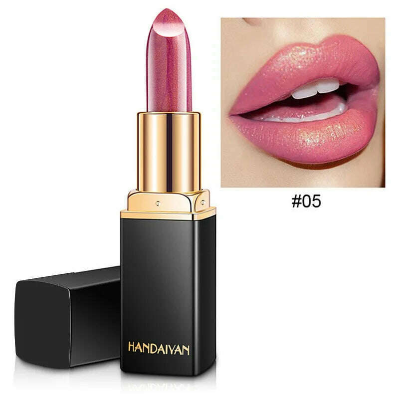 KIMLUD, Brand Professional Lips Makeup Waterproof Shimmer Long Lasting Pigment Nude Pink Mermaid Shimmer Lipstick Luxury Makeup Cosmetic, 05, KIMLUD APPAREL - Womens Clothes