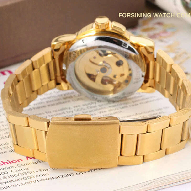 Brand Winner Watch Women Heart-shaped Watches Skeleton Luxury Gold Full Steel Automatic Mechanical Wristwatches Reloj Mujer 2020 - KIMLUD