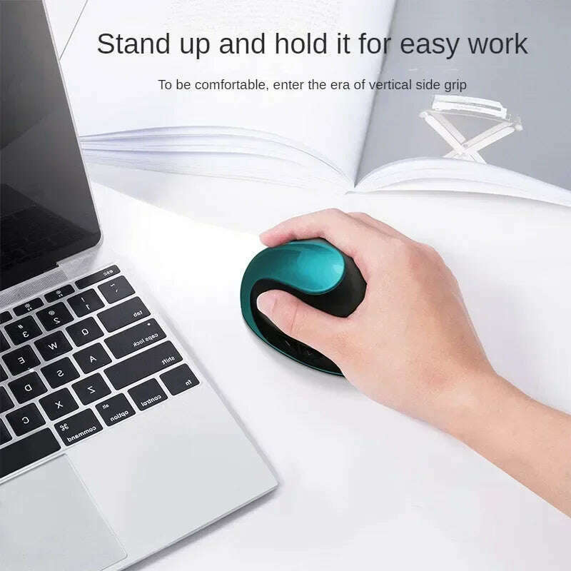 BTS-908 Hot Selling Rechargeable Vertical Mice Ergonomic Wireless Mouse 2.4G USB Receiver 1600 Adjustable DPI 6 Buttons Mouse - KIMLUD