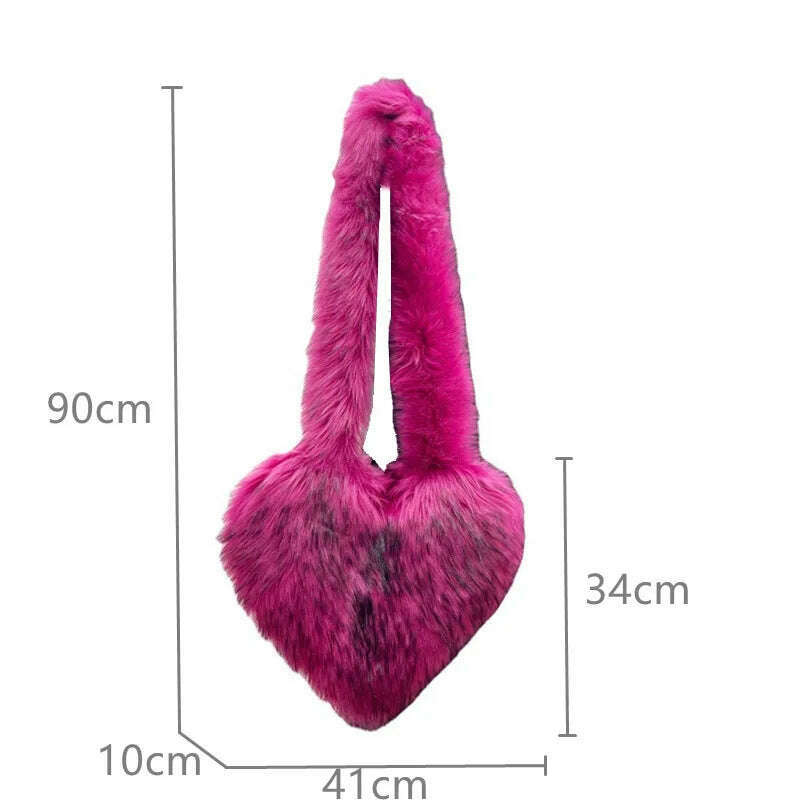 Bucket Orange Hat Love Bag Winter Warmth Thickened Imitation Raccoon Fur Fisherman Hat Women's Bucket Hat Fur Hat sets - KIMLUD