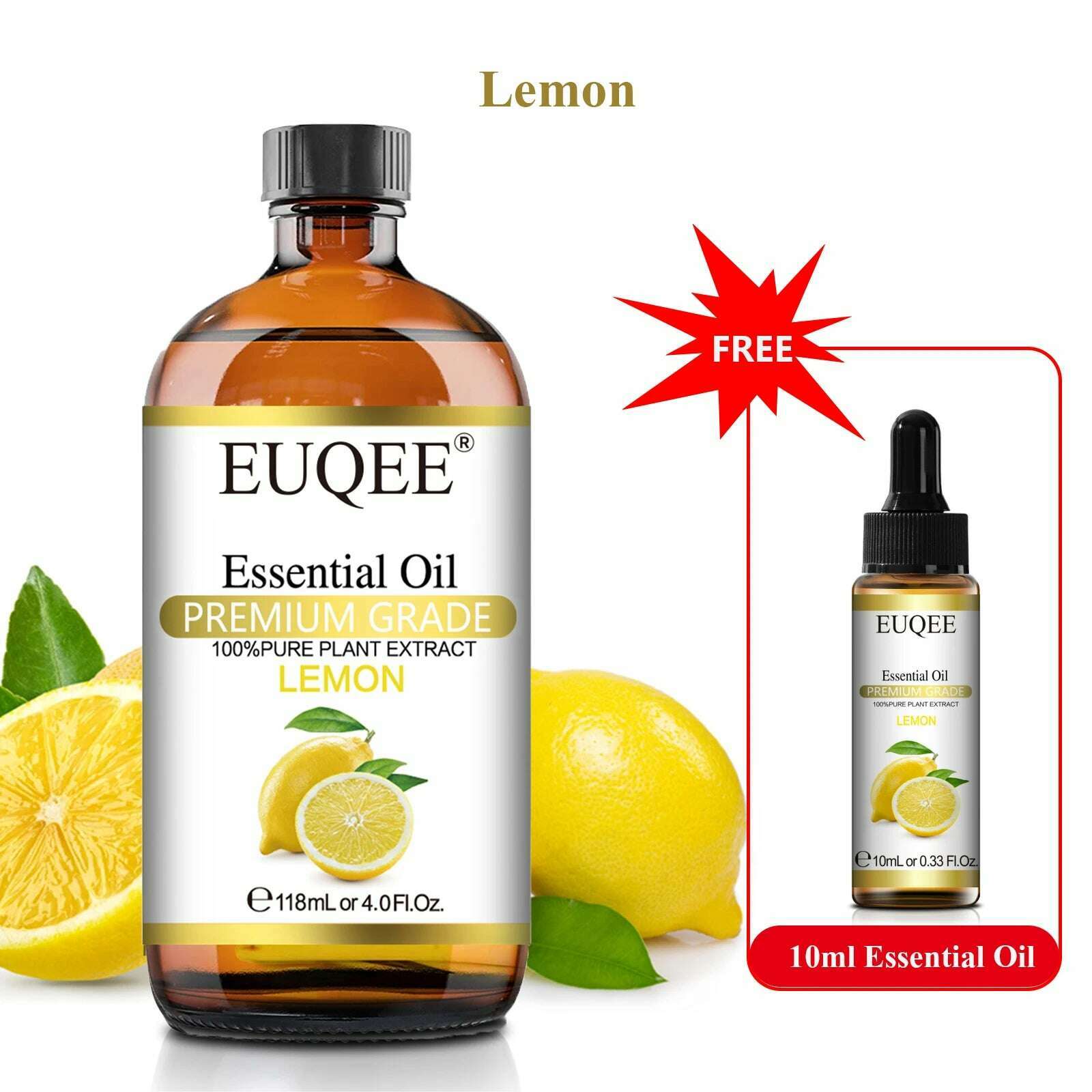 KIMLUD, Buy 118ml Essential Oil Get 10ml Free 100% Pure and Natural Essential Oil with Dropper for Aromatherapy Diffuser Massage DIY, Lemon / 118ml and 10ml / CHINA, KIMLUD APPAREL - Womens Clothes