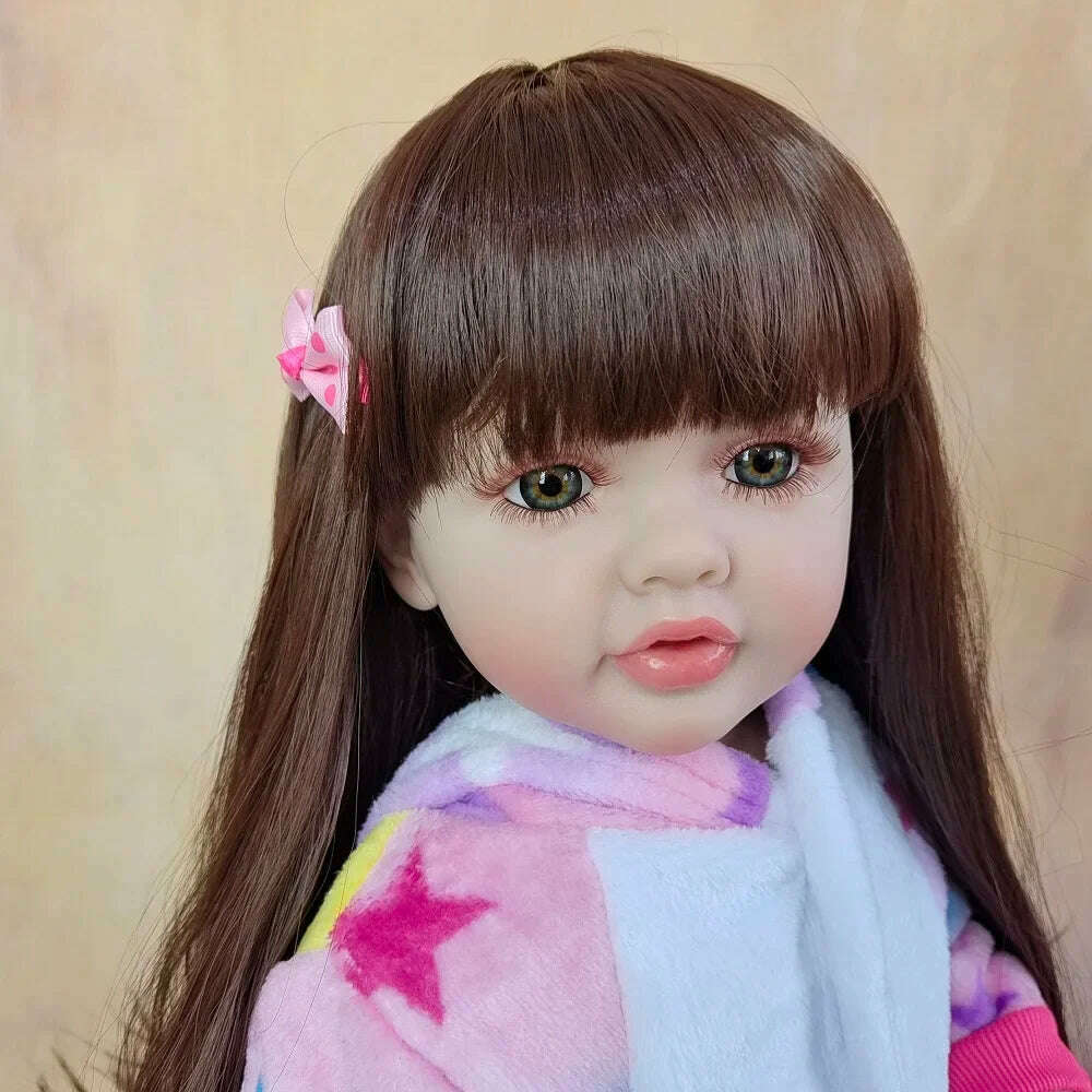 KIMLUD, BZDOLL Lifelike 55cm 22inch Reborn Baby Girl Doll With Full Soft Silicone Body Alive Newborn Princess Toddler Bebe Birthday Gift, KIMLUD Womens Clothes