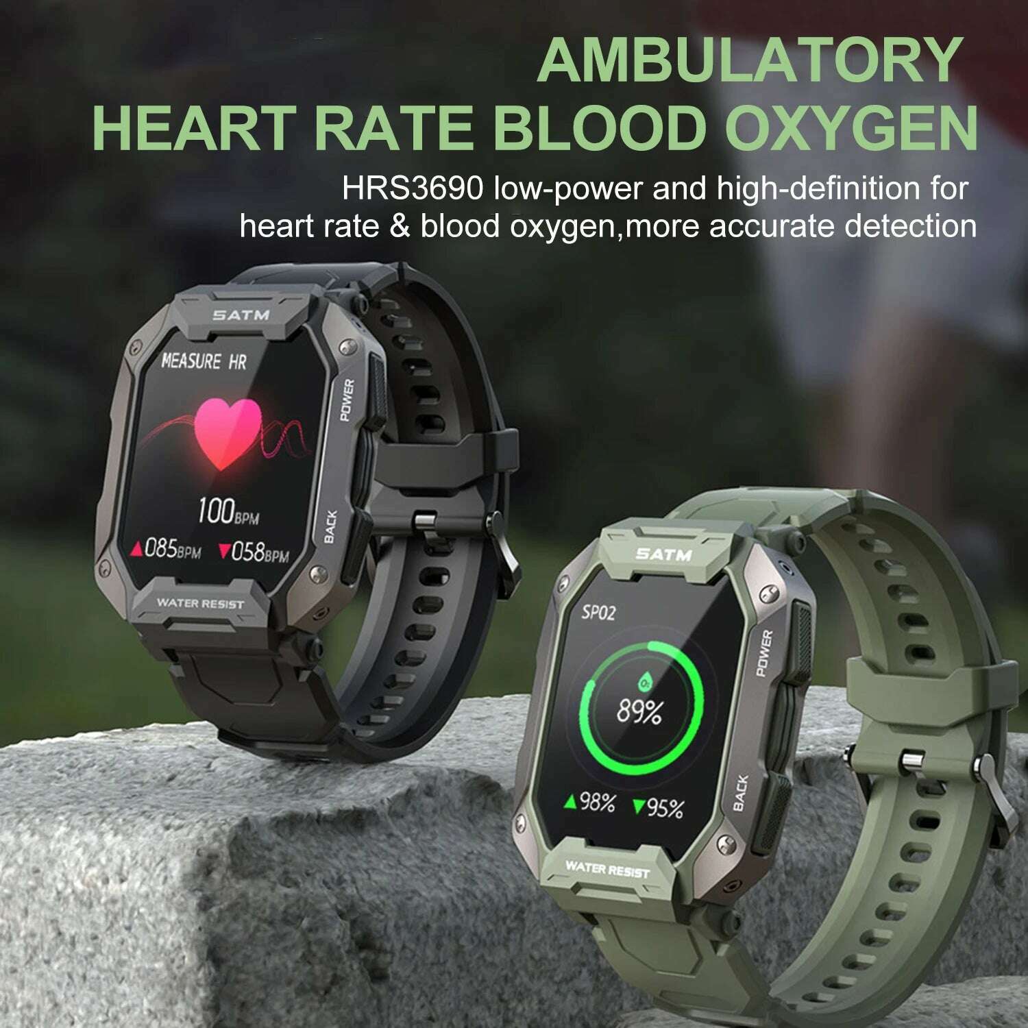 KIMLUD, C20 Military Smart Watch Men Carbon Black Ultra Army Outdoor IP68 Waterproof Heart Rate Blood Oxygen Monitor Smartwatch 2023, KIMLUD Womens Clothes