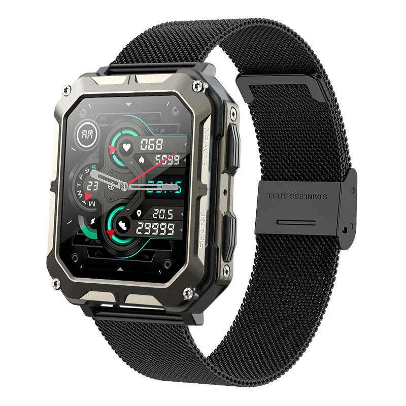 C20 PRO Smart Watch Men Bluetooth Call Outdoor Sports 1.83inch Large Screen Voice Assistant Fitness C20Pro Smartwatch - KIMLUD