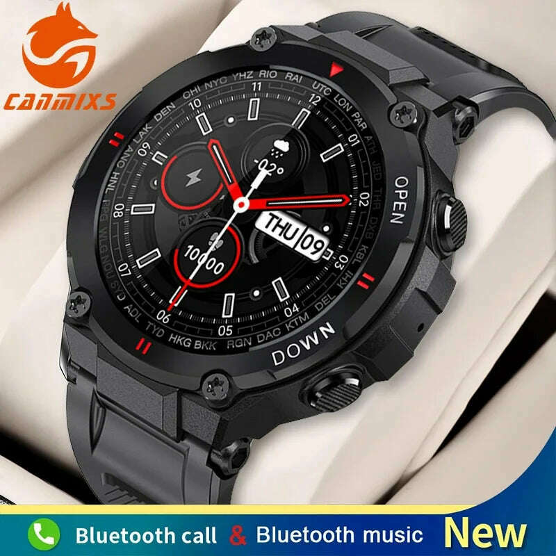 CanMixs K22 watch Bluetooth Call Smart Watch Men Outdoor Sports Fitness Tracker Heart Rate Music Play Smartwatch For Android IOS - KIMLUD